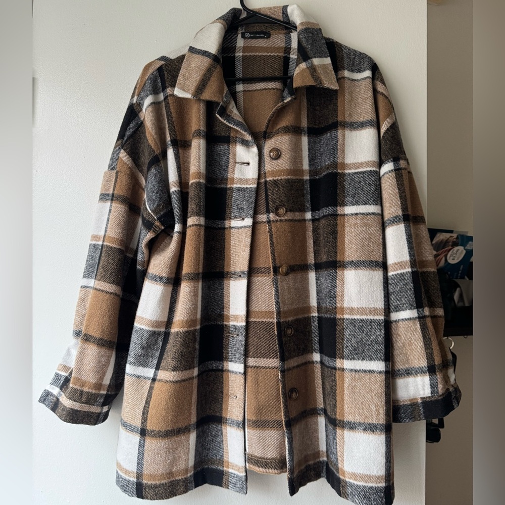 Plaid Women's Jacket in Brown and Black